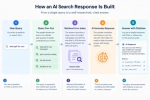 Bifurcation of how an AI search response is built